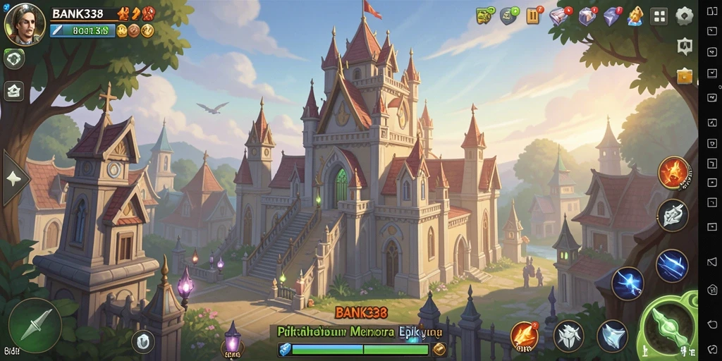 Tampilan gameplay <strong>BANK338</strong> yang menegangkan dalam pertarungan Tower Defense.