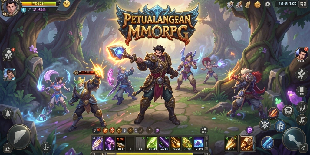 Tangkapan layar MPO303 menampilkan pertempuran epik dalam dunia MMORPG.