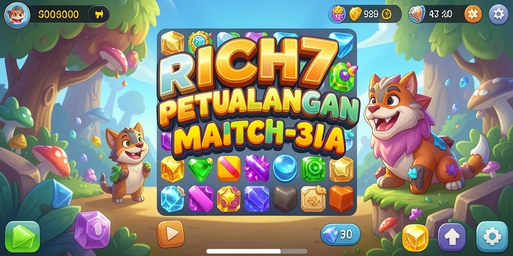 Tampilan permainan RICH7 yang seru dalam Match-3.
