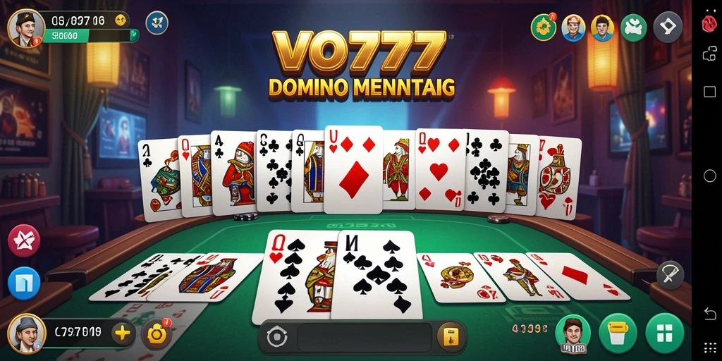Tangkapan layar VO777 menampilkan gameplay Domino yang seru dan interaktif.