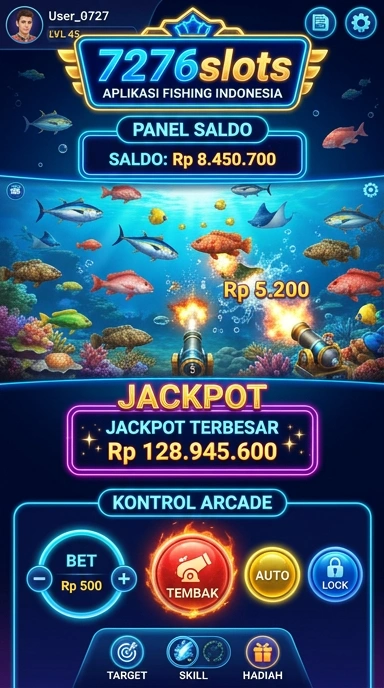 Tampilan utama aplikasi 7276slots yang mudah dinavigasi.